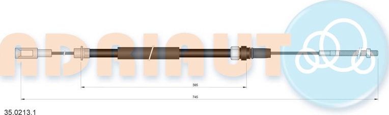 Трос ручника (тросик ручного тормоза) Adriauto. Артикул 35.0213.1