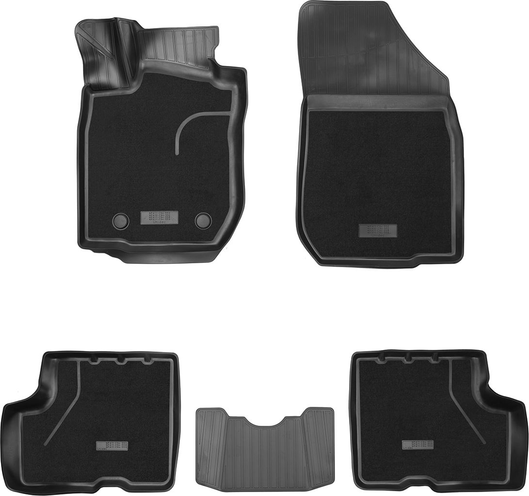 Коврики комбинированные Норпласт 3D для салона Lada Largus II 7 мест 2021-2026. Артикул NPA11-C94-559-CM