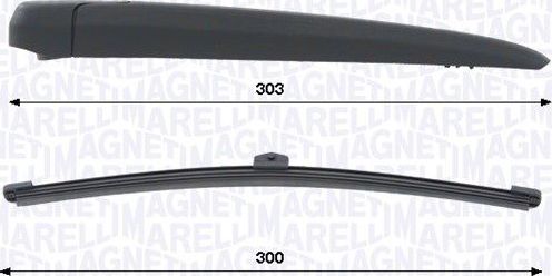 Поводок (рычаг) и щетка стеклоочистителя (дворника) Magneti Marelli. Артикул 000723180467