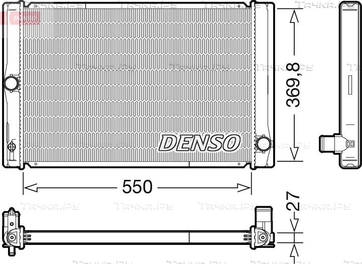 Радиатор охлаждения двигателя Denso для Toyota Corolla E140, E150 2006-2014. Артикул DRM50123