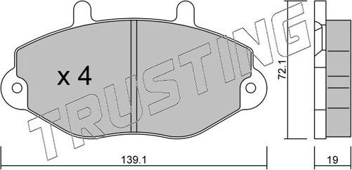 Тормозные колодки Trusting передние для Ford Transit IV 1991-1994. Артикул 202.0