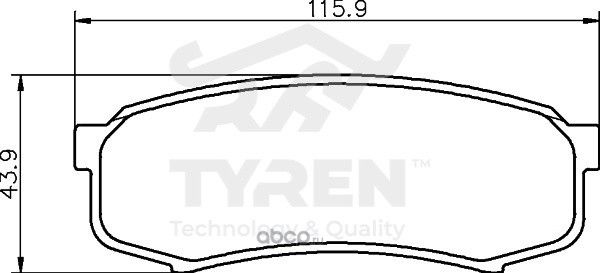 Колодки тормозные дисковые | зад | (Tyren). Артикул TYR1218681