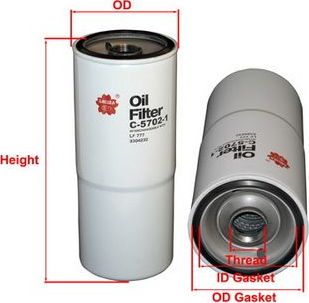 Масляный фильтр Sakura. Артикул C-5701-1