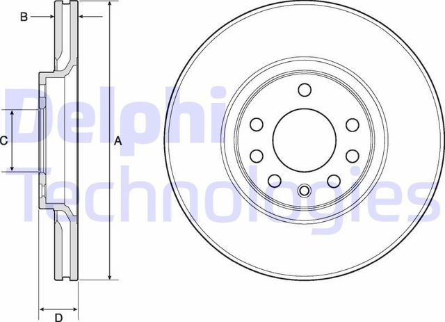 Тормозной диск Delphi передний для Saab 9-5 I 1999-2009. Артикул BG3770