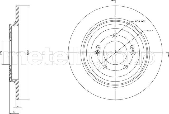 Тормозной диск Metelli. Артикул 23-1819C