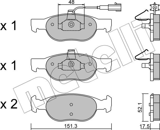Тормозные колодки Metelli передние для Fiat Marea 1996-2002. Артикул 22-0079-0