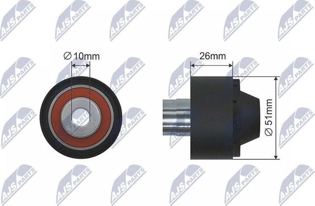 Направляющий (ведущий) ролик приводного поликлинового ремня NTY для Mazda 2 I (DY) 2003-2007. Артикул RNK-CT-028