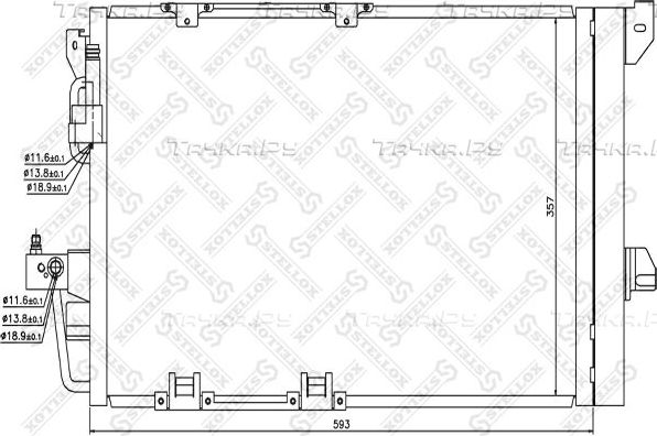 Радиатор кондиционера (конденсатор) Stellox. Артикул 10-45035-SX