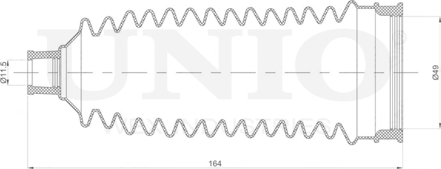 Пыльник рулевой рейки (Unio). Артикул DUC-20030