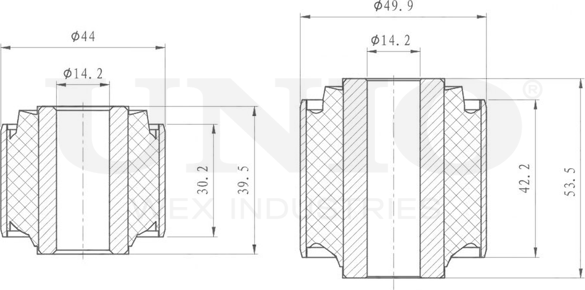 Сайлентблоки, комплект (Unio). Артикул RMP-20226