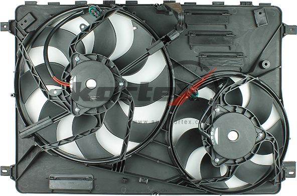 Вентилятор радиатора Land Rover Freelander II 06- 2.2TD (2 вент) (Kortex). Артикул KFD165