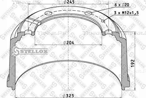 Тормозной барабан Stellox задний для MAN L2000 1993-2005. Артикул 85-00068-SX