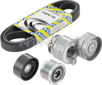 Приводной ремень поликлиновой с роликами (комплект) NTN / SNR. Артикул KA855.14