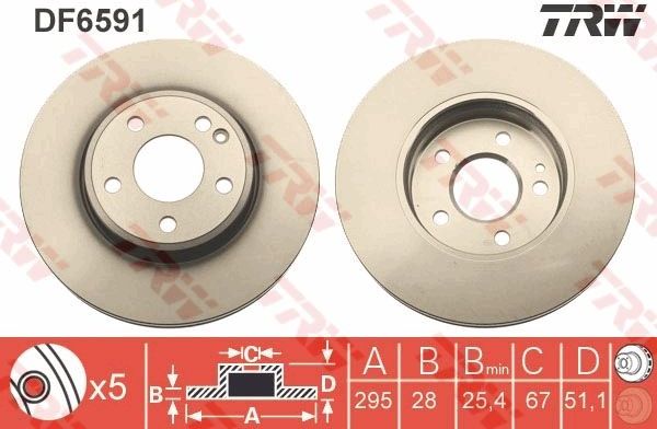Тормозной диск TRW. Артикул DF6591