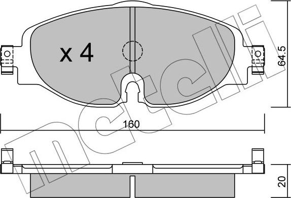 Тормозные колодки Metelli. Артикул 22-0950-0