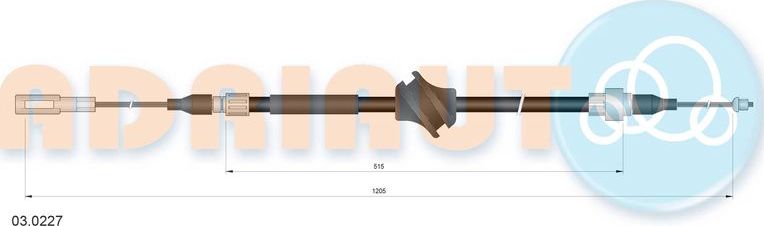 Трос ручника (тросик ручного тормоза) Adriauto. Артикул 03.0227