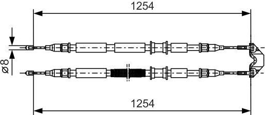 Трос ручника (тросик ручного тормоза) Bosch для Opel Astra G 1998-2009. Артикул 1 987 477 764