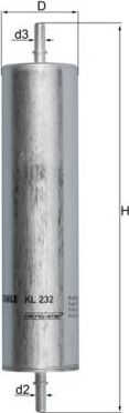 Топливный фильтр Mahle. Артикул KL 232