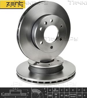 Тормозной диск Zentparts. Артикул Z06079