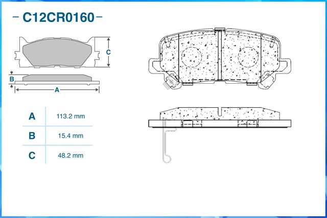 Колодки тормозные задние (Low Metallic) (Cworks). Артикул C12CR0160