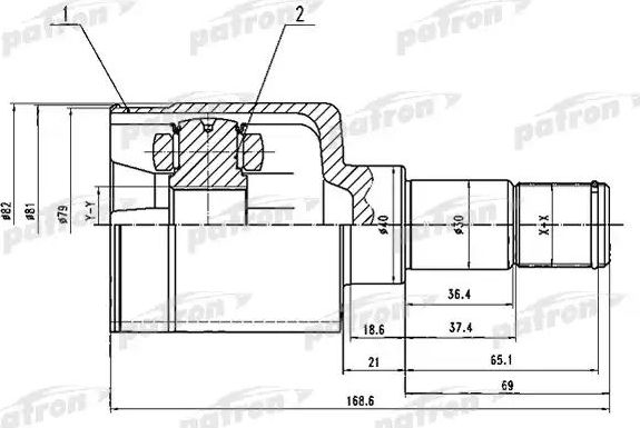 Шрус внутренний (граната) Patron. Артикул PCV1493