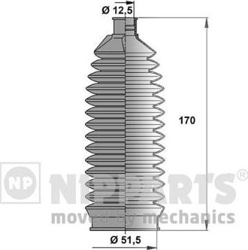 Пыльник рулевой рейки (комплект) Nipparts (термопласт). Артикул N2844010