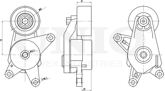 Натяжитель/демпфер ремня (Unio). Артикул TNS-10301