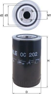 Масляный фильтр Mahle. Артикул OC 202
