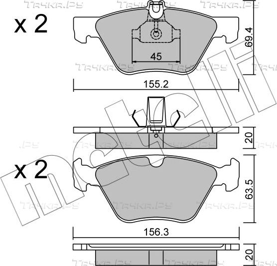 Тормозные колодки Metelli. Артикул 22-0252-0