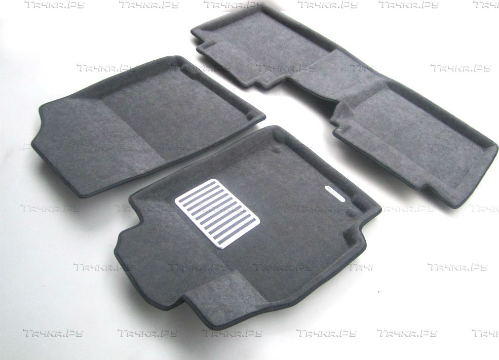 Коврики текстильные Euromat 3D Lux для салона Toyota Camry 50, 55 (V50, V55, XV50, XV55) рестайлинг 2014-2017 Темно-серые. Артикул EM3D-005104G