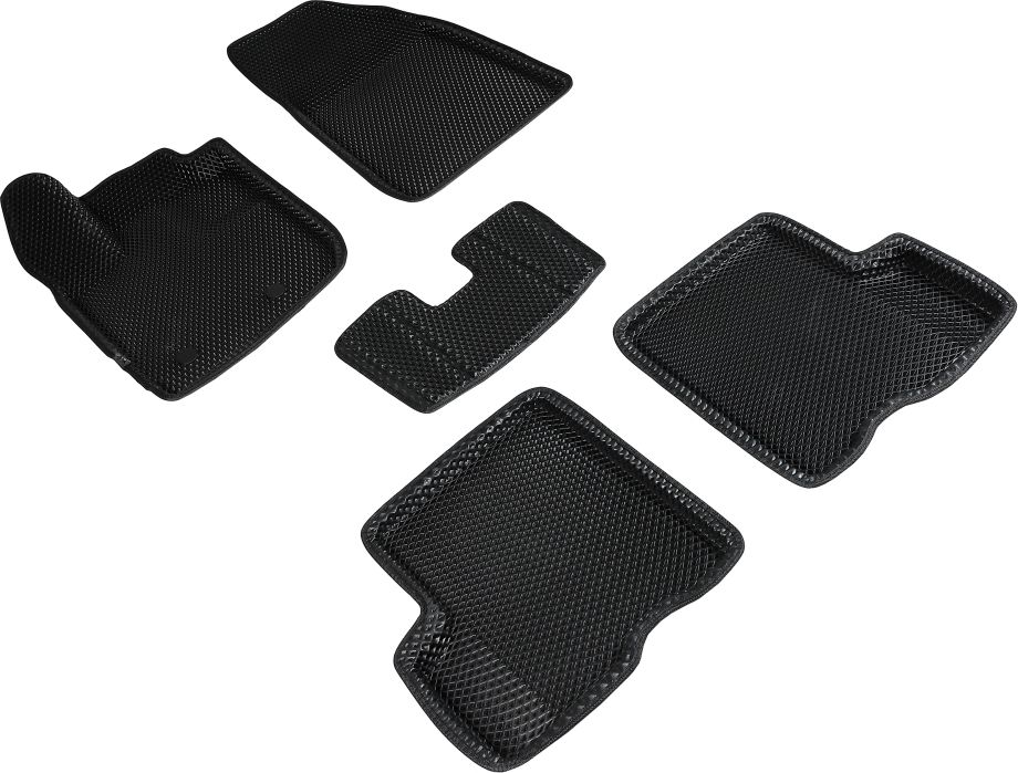 Коврики Seintex 3D EVA с рисунком Ромб для салона Renault Duster II 2021-2026 ЧЕРНЫЕ. Артикул 96307