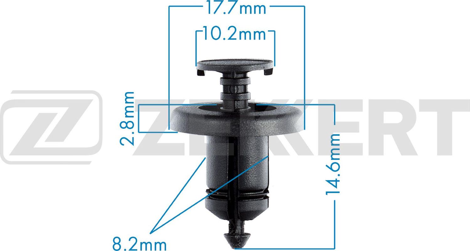 Клипса Zekkert (POM (сополимер ацеталя)). Артикул BE-3316