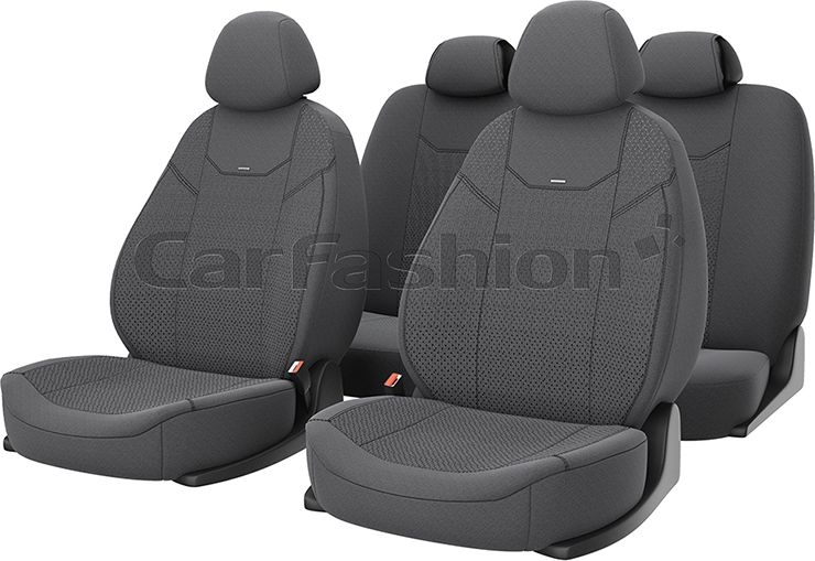 Чехлы универсальные CarFashion Arizona на сидения авто, цвет Темно-серый/Темно-серый/Темно-серый. Артикул 10049