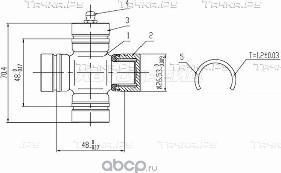 КРЕСТОВИНА HYUNDAI TUCSON 04-10KIA SPORTAGE 04-10 (SAT). Артикул ST493002E000SP