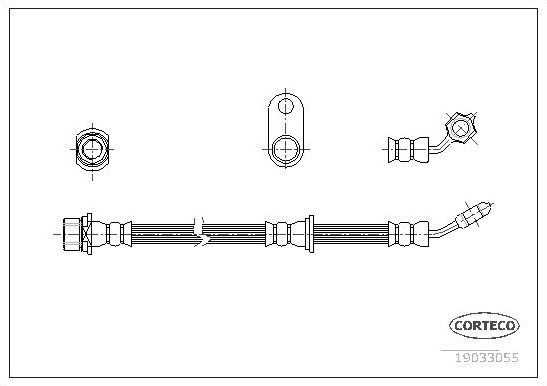 Тормозной шланг Corteco передний правый для Toyota Avensis I 1997-2003. Артикул 19033055
