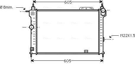 Радиатор охлаждения двигателя AVA для Opel Astra F 1991-2005. Артикул OLA2028