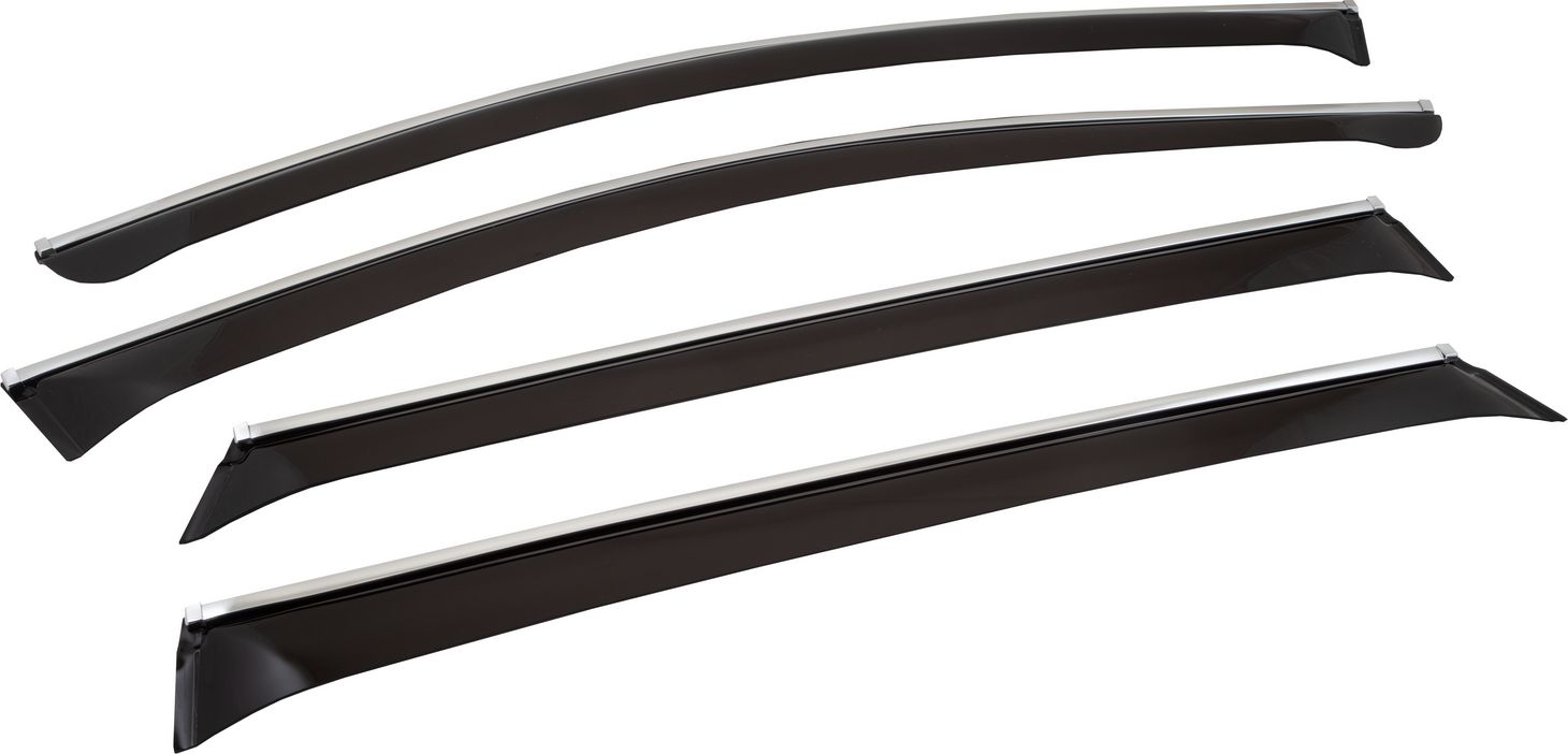 Дефлекторы Chromex для окон (c хром. молдингом) (4 шт.) Kia Sorento III Prime 2014-2017. Артикул CHROMEX.63018