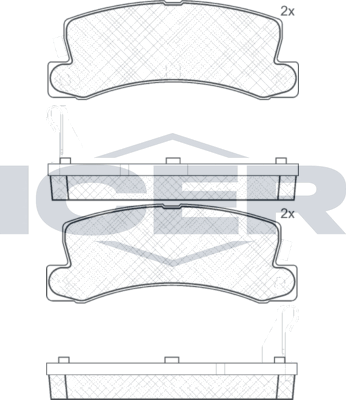 Тормозные колодки Icer для Toyota Sprinter Carib II 1987-1989. Артикул 180612