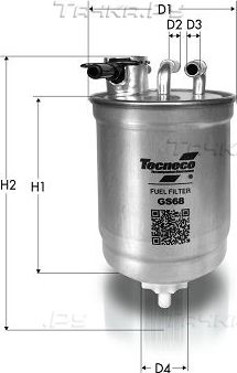 Топливный фильтр  Tecneco Filters. Артикул GS68