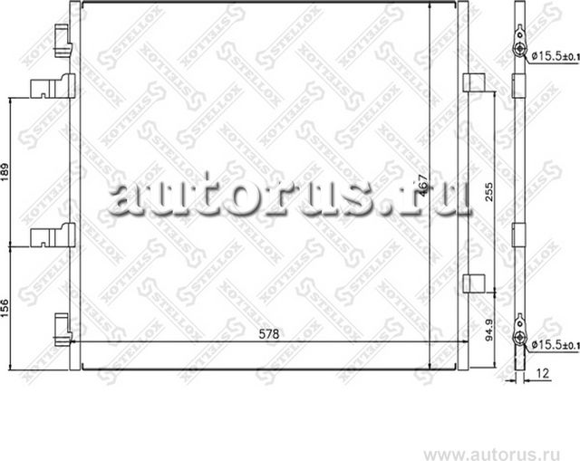 Радиатор кондиционера (конденсатор) Stellox для Renault Trafic II 2006-2014. Артикул 10-45631-SX