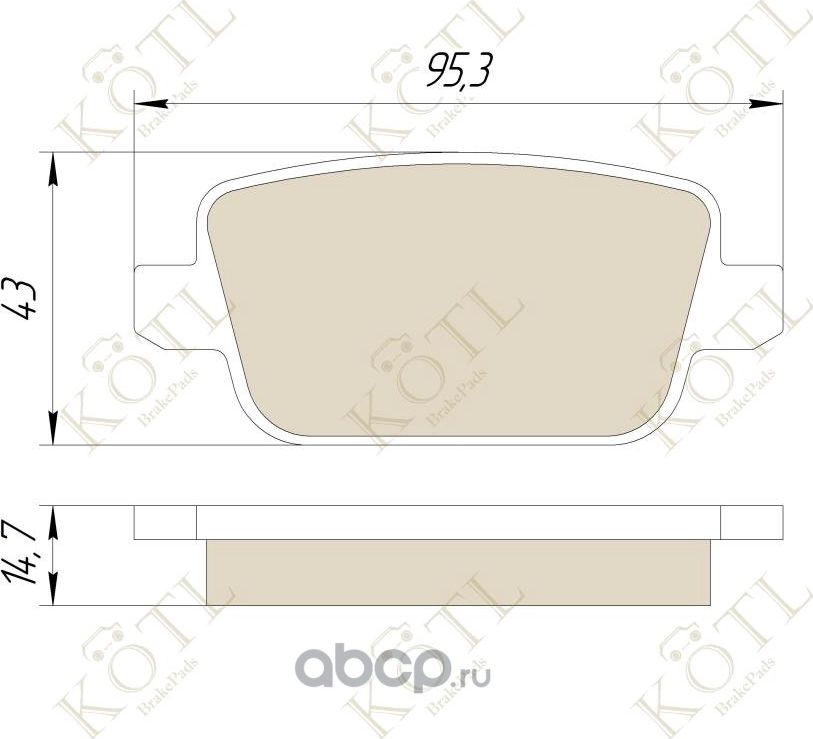 Колодки тормозные дисковые задние к-т FORD GALAXY/MONDEO/S-MAX/VOLVO S80/XC70/FR (Kotl) Kotl. Артикул 1708kt