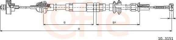 Трос сцепления Cofle для SEAT Cordoba I 1993-2002. Артикул 10.3151