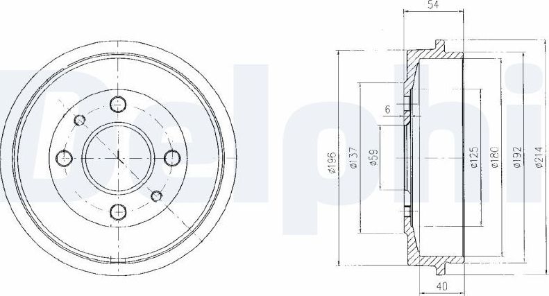 Тормозной барабан Delphi задний для Lancia Delta II (836) 1993-1999. Артикул BF200