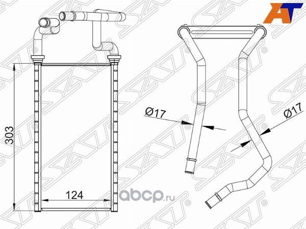 Радиатор отопителя салона TOYOTA LAND CRUISER 200/LEXUS LX570 07- SAT STTY923950. Артикул STTY923950