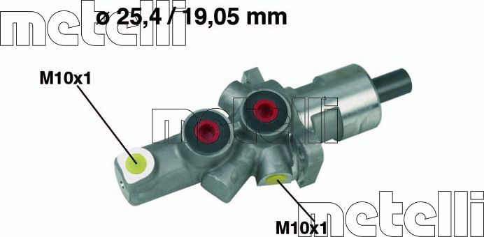 Тормозной цилиндр главный Metelli (алюминий). Артикул 05-0176