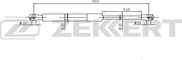 Амортизатор (упор) багажника Zekkert правый для Jeep Commander XK, XH 2005-2007. Артикул GF-2612