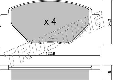 Тормозные колодки Trusting передние для Renault Megane II 2002-2009. Артикул 559.0