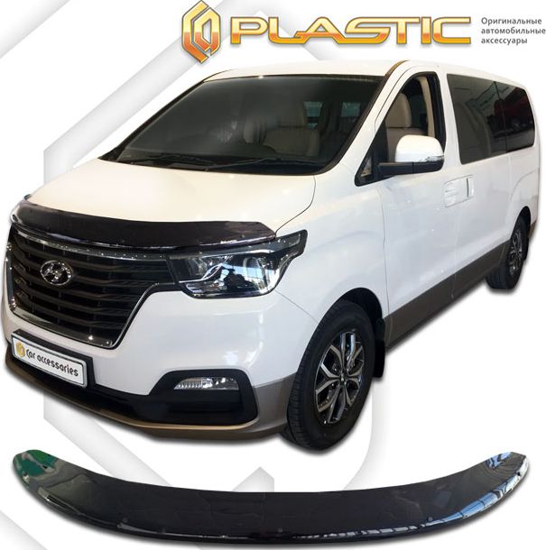 Дефлектор СА Пластик для капота exclusive (Classic черный) Hyundai H1 Grand Starex рестайлинг 2017-2026. Артикул 2010060114041