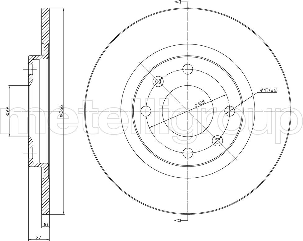Тормозной диск Metelli. Артикул 23-0097