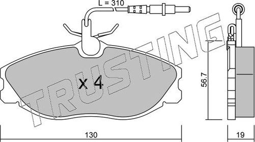 Тормозные колодки Trusting. Артикул 223.0